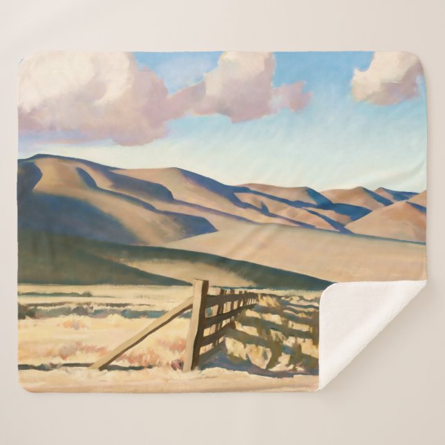 Manta Sherpa "Nevada Hills" por Maynard Dixon (Anverso (horizontal))