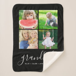 Manta Sherpa Nietos personalizados nombran Collage de fotos de