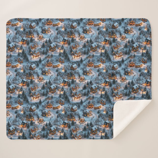 Manta Sherpa Night Before Christmas - Twilight Serenity  (Anverso (horizontal))