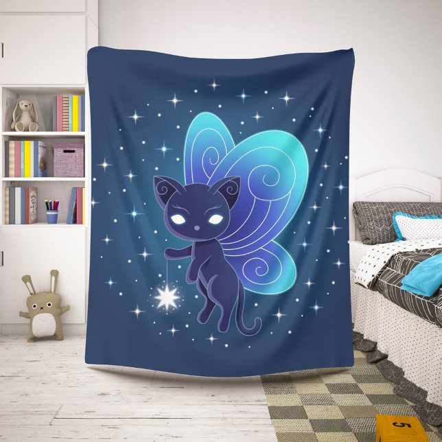 Manta Sherpa Night Star Fairy Pixie Cat (Subido por el creador)