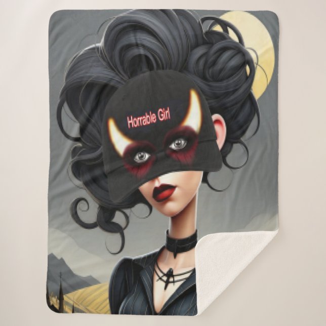 Manta Sherpa Niña horrible linda  (Anverso)
