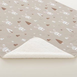Manta Sherpa Niñas de conejo adorables patrón Sherpa Blanket