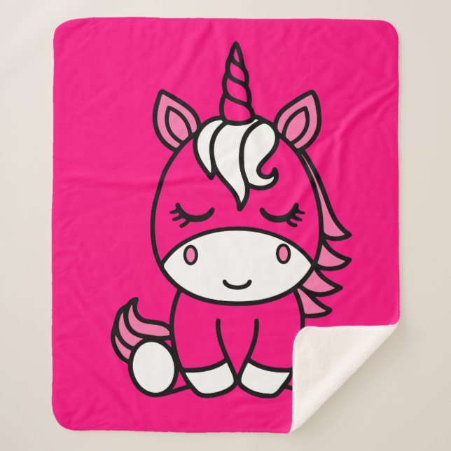Manta Sherpa Niñas Unicorn Pony (Anverso)