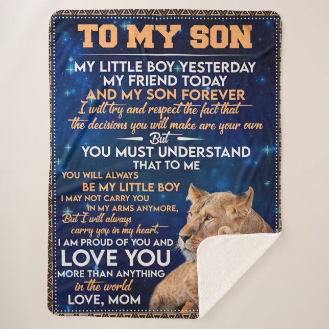 Manta Sherpa Niño Pequeño Ayer Amigo De Hoy, Mamá De León Al Hi (Anverso)