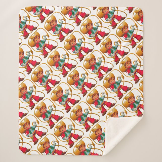 Manta Sherpa Niño retro niño vago occidental (Anverso)