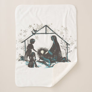 Manta Sherpa Niño Santo Cristiano Jesús Navidades Natividad Esc