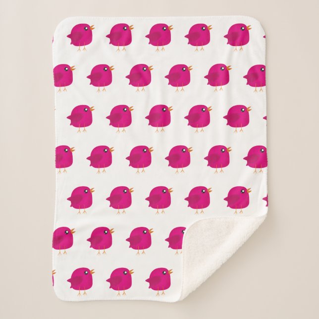 Manta Sherpa Niños adorables pájaros (Anverso)