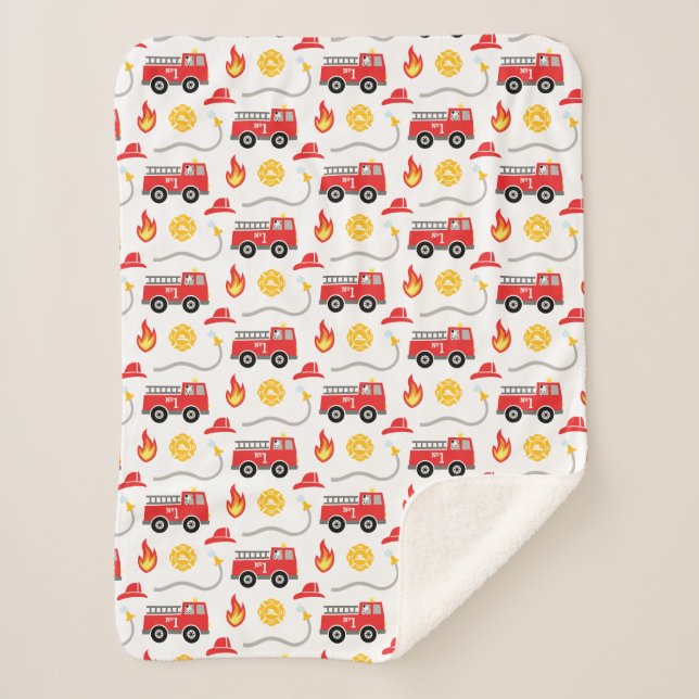 Manta Sherpa Niños de camiones de bomberos (Anverso)