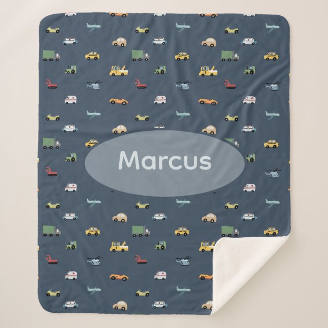 Manta Sherpa Niños Monograma del patrón del coche de transporte (Anverso)