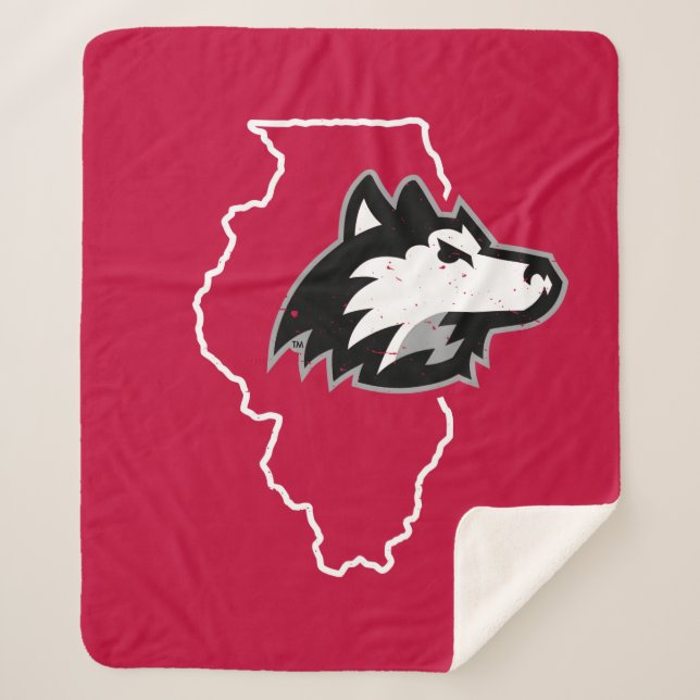 Manta Sherpa NIU Huskies Estado Love (Anverso)