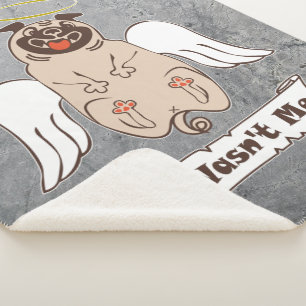 Manta Sherpa No fui yo angel pug cita graciosa Sherpa Blank
