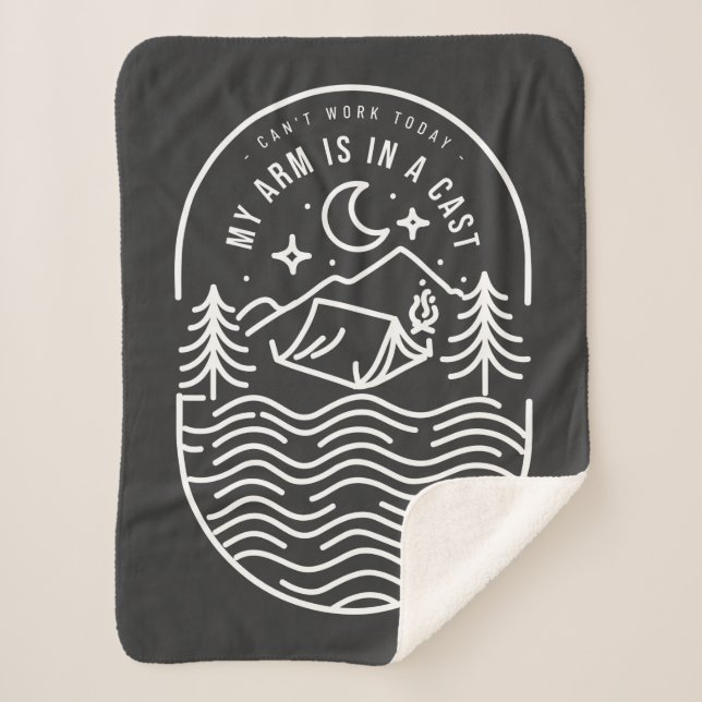 Manta Sherpa No puedo trabajar hoy mi brazo está en un mástil (Anverso)