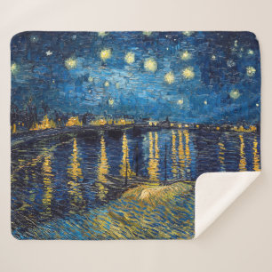 Manta Sherpa Noche estrellada en el Ródano   Van Gogh  