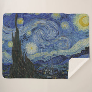 Manta Sherpa Noche estrellada, pintura al óleo, Vincent Van Gog
