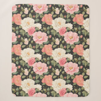 Manta Sherpa Noir Blossom Warmth Elegante Rosas estilo manos di