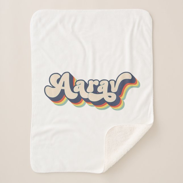 Manta Sherpa Nombre Aarav Apellido Personalizado Apellido Aarav (Anverso)