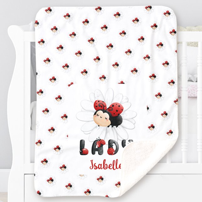 Manta Sherpa Nombre de error de cálculo Sherpa Blanket (Cute Ladybug Name Sherpa Blanket)