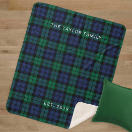 Manta Sherpa Nombre de la familia Rústico Verde Azul Azul Negro