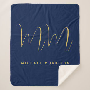 Manta Sherpa Nombre de las letras iniciales profesionales de lo