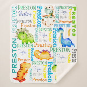 Manta Sherpa Nombre de los niños con dinosaurios