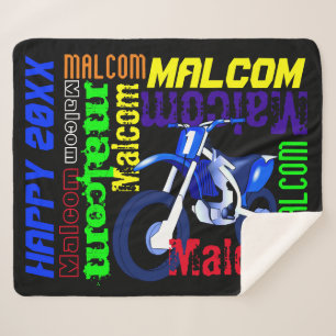 Manta Sherpa Nombre de motocicleta de motocross tipografía colo