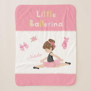 Manta Sherpa Nombre de pequeños Chicas ballet rosado Ballerina