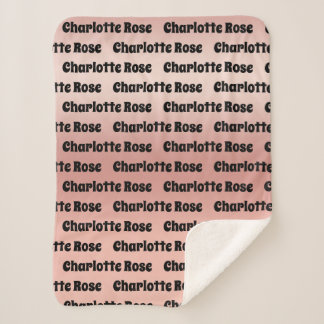 Manta Sherpa Nombre del bebé personalizado