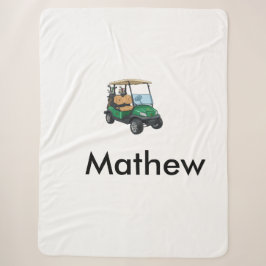 Manta Sherpa nombre del hombre del coche de golf verde regalos