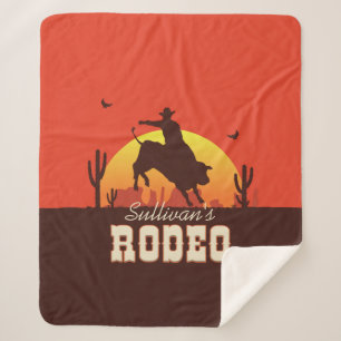 Manta Sherpa NOMBRE DEL personalizable Rodeo de Cowboy Bull Rid