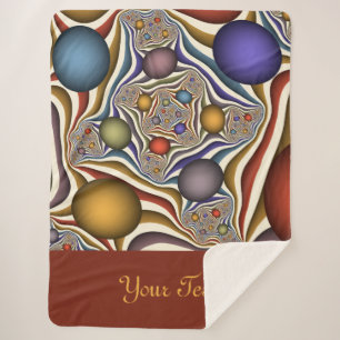 Manta Sherpa Nombre fractal abstracto colorido y moderno