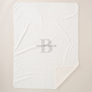 Manta Sherpa Nombre moderno y monograma de estilo