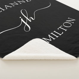 Manta Sherpa Nombre Monógamo Personalizado Minimalista