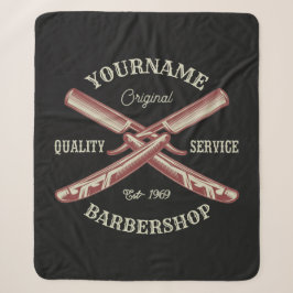 Manta Sherpa NOMBRE personalizado Barber Straight Razor Barbers