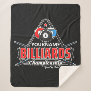 Manta Sherpa NOMBRE Personalizado Billiards 8 Ball Pool Cue Rac