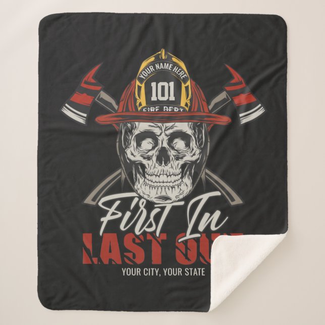 Manta Sherpa NOMBRE personalizado Bombardero primero en último  (Anverso)