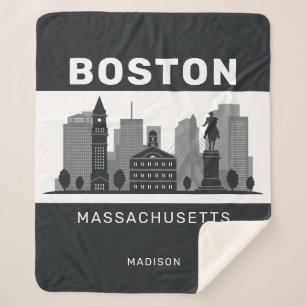 Manta Sherpa Nombre personalizado Boston Massachusetts