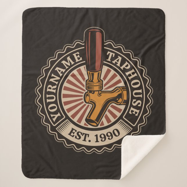 Manta Sherpa NOMBRE Personalizado Craft Beer Taphouse Brewery B (Anverso)