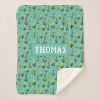 Manta Sherpa Nombre personalizado de árboles de bosques