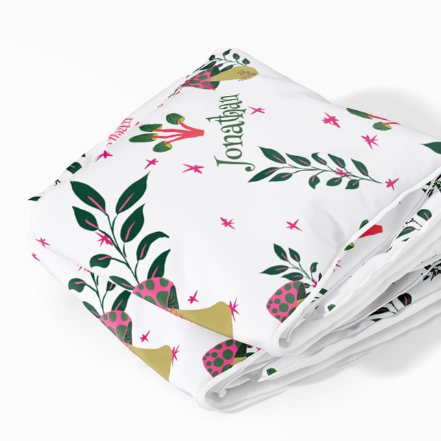 Manta Sherpa Nombre personalizado de la guardería de bosque de  (Your Baby Custom Name!)