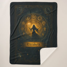 Manta Sherpa Nombre personalizado de símbolos antiguos y hechic