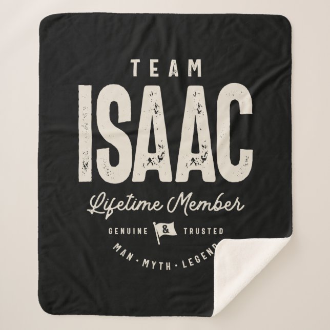 Manta Sherpa Nombre personalizado del miembro del equipo Isaac  (Anverso)
