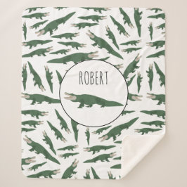 Manta Sherpa Nombre personalizado del patrón de cocodrilo del l