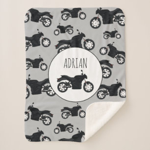 Manta Sherpa Nombre personalizado del patrón de motocicleta