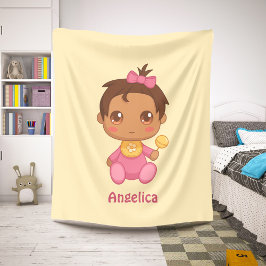 Manta Sherpa Nombre personalizado del rompecabezas rosado