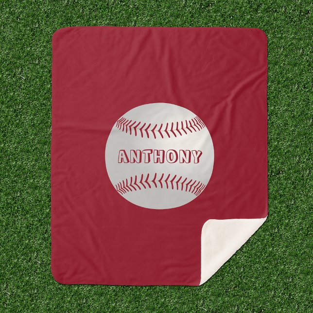 Manta Sherpa Nombre personalizado Deportes Tema Béisbol Rojo (Subido por el creador)