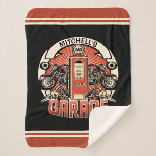 Manta Sherpa NOMBRE personalizado Garaje para motociclistas de