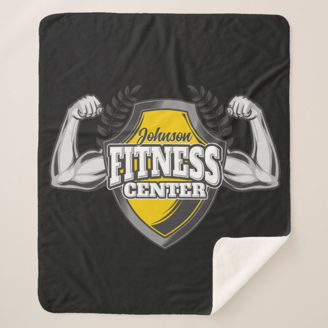 Manta Sherpa NOMBRE Personalizado Músculo entrenador de fitness (Anverso)