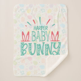 Manta Sherpa NOMBRE Personalizado NOMBRE Bebé Conejo Mariposa H