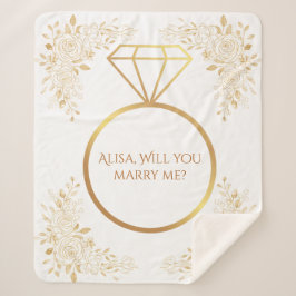 Manta Sherpa Nombre personalizado - Propuesta de matrimonio, pr
