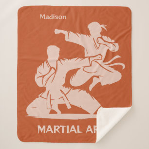 Manta Sherpa Nombre personalizado, texto y color artes marciale